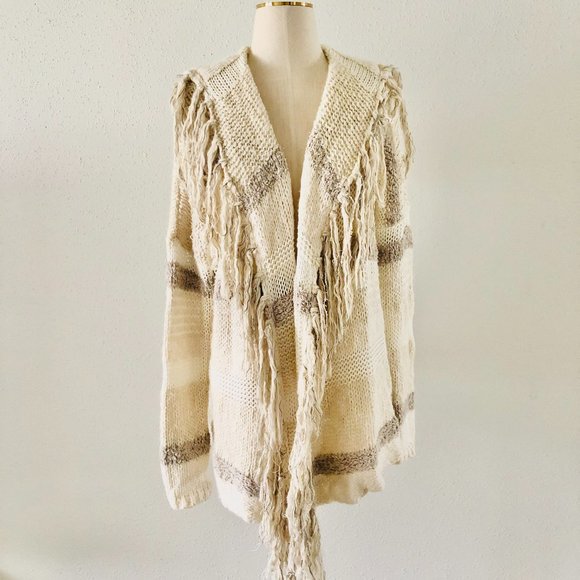 Abercrombie & Fitch Sweaters - A&F Womens Size M/L Fringe Hooded Sweater Cardigan